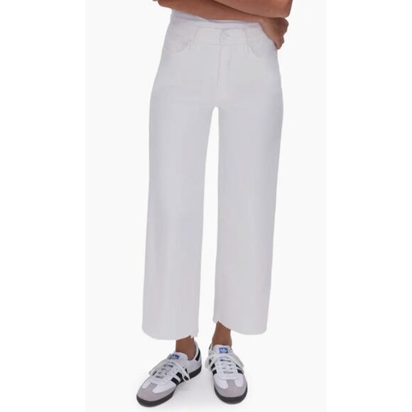 GOOD AMERICAN Good Waist Palazzo Crop White Jeans 25 NEW - Picture 2 of 5